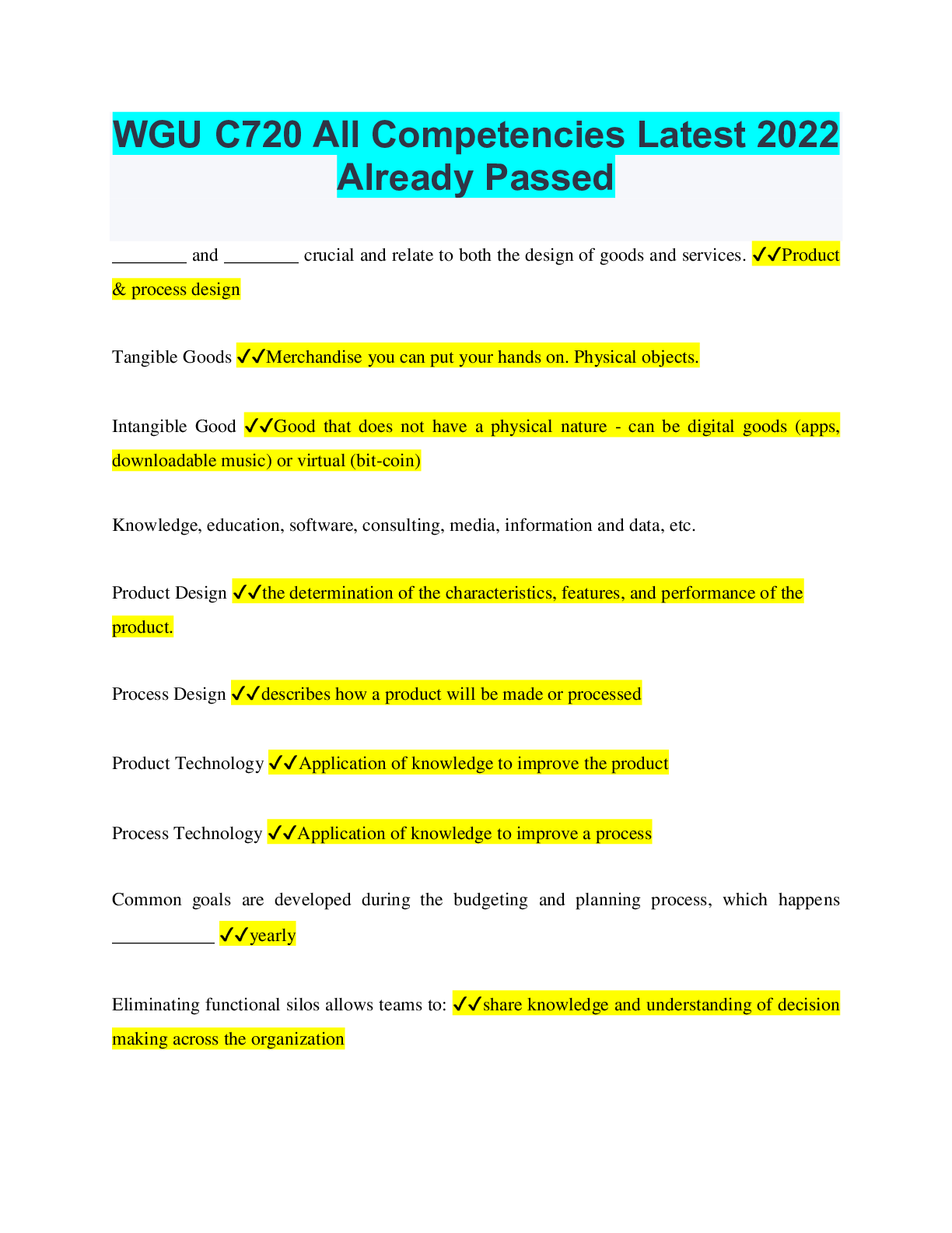 Preview image for WGU C720 All Competencies Latest 2022 Already Passed